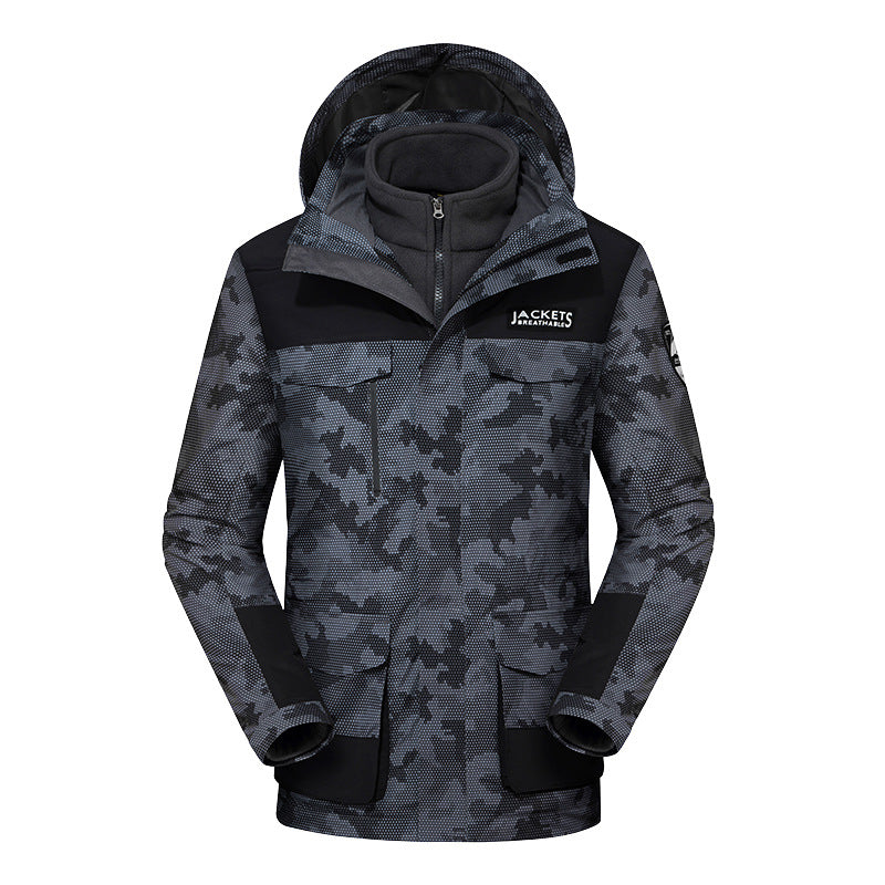 Winter Men's Ski Jacket Waterproof Windproof Breathable Softshell Jacket