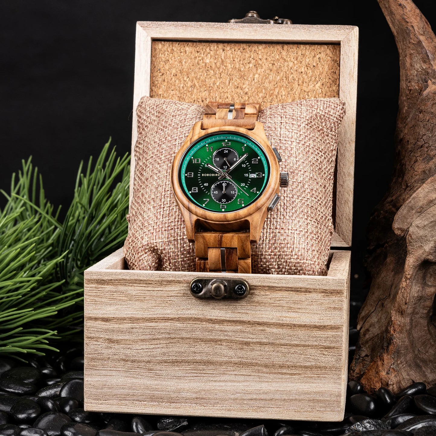 Bobo Bird Men Wooden Wristwatch Handcrafted Vintage Quartz