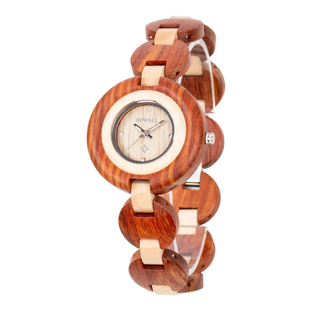 Natural Wooden Women Watch Handmade Quartz Wood Wristwatch
