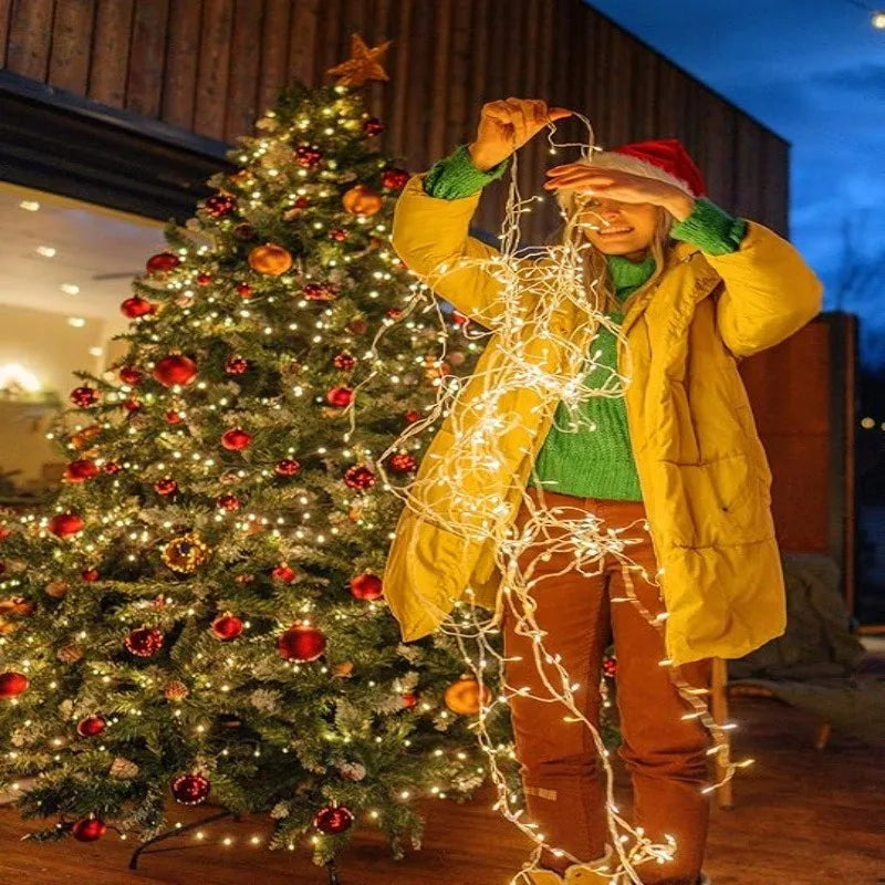 50 100 200 LED Firecracker Firefly Lights With Remote Waterproof String Lights