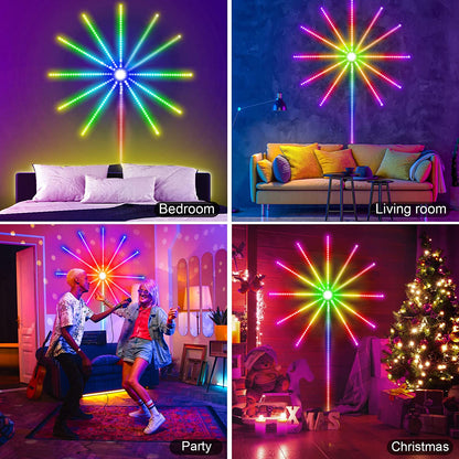 Firework LED Strip Light With Music Sync Color Changing Remote Control For Party