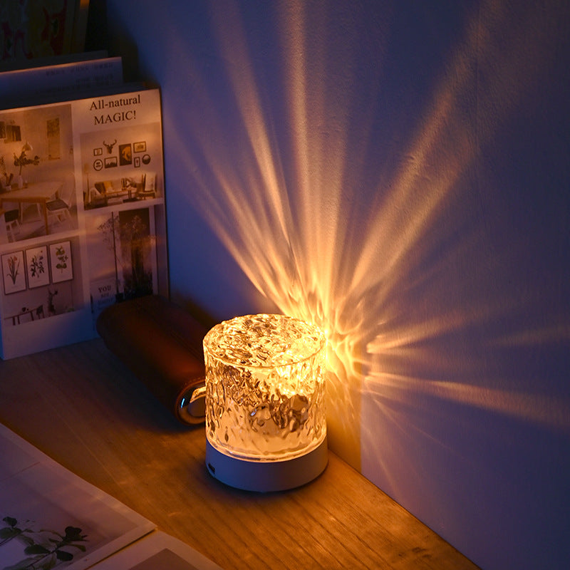 Crystal Water Ripple Projector Lamp Night Light for Home Decor and Bedroom