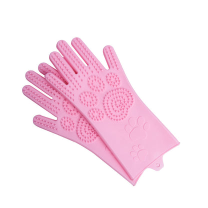 Silicone Heat Resistant Cleaning Gloves With Integrated Scrubbing