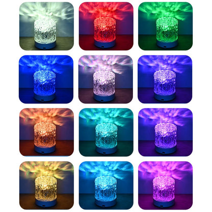 Crystal Water Ripple Projector Lamp Night Light for Home Decor and Bedroom