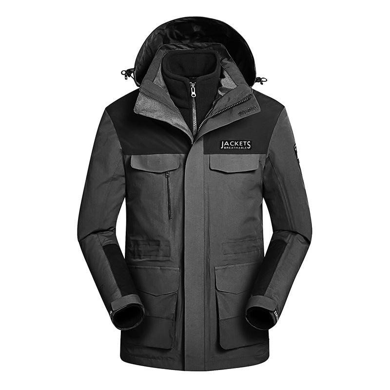 Winter Men's Ski Jacket Waterproof Windproof Breathable Softshell Jacket