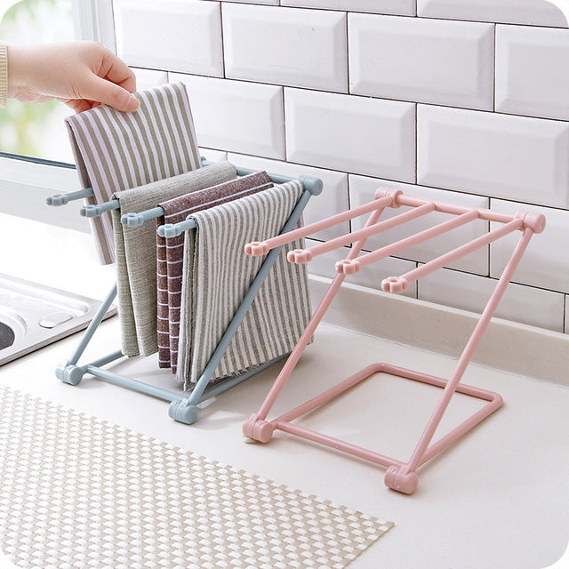 Foldable Dishcloth Shelf Vertical Kitchen Gadget Organizer