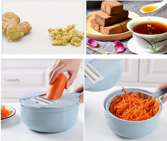 8 In 1 Mandoline Slicer Vegetable Cutter With Grater And Strainer