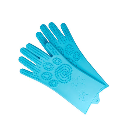 Silicone Heat Resistant Cleaning Gloves With Integrated Scrubbing