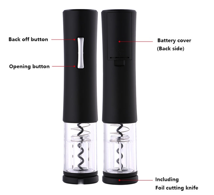 Electric Wine Opener Corkscrew Foil Cutter Set Automatic Bottle Opener