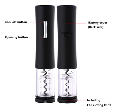 Electric Wine Opener Corkscrew Foil Cutter Set Automatic Bottle Opener