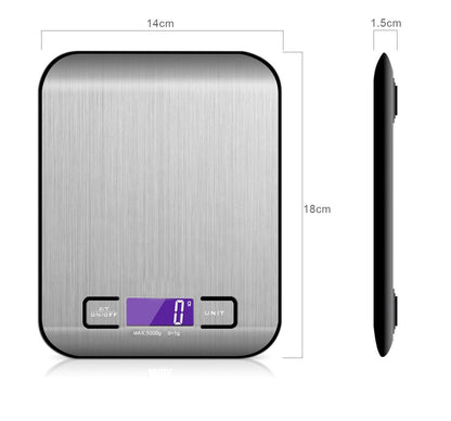 Stainless Steel Kitchen Scale With Flat Small Platform 3kg 5kg 10kg