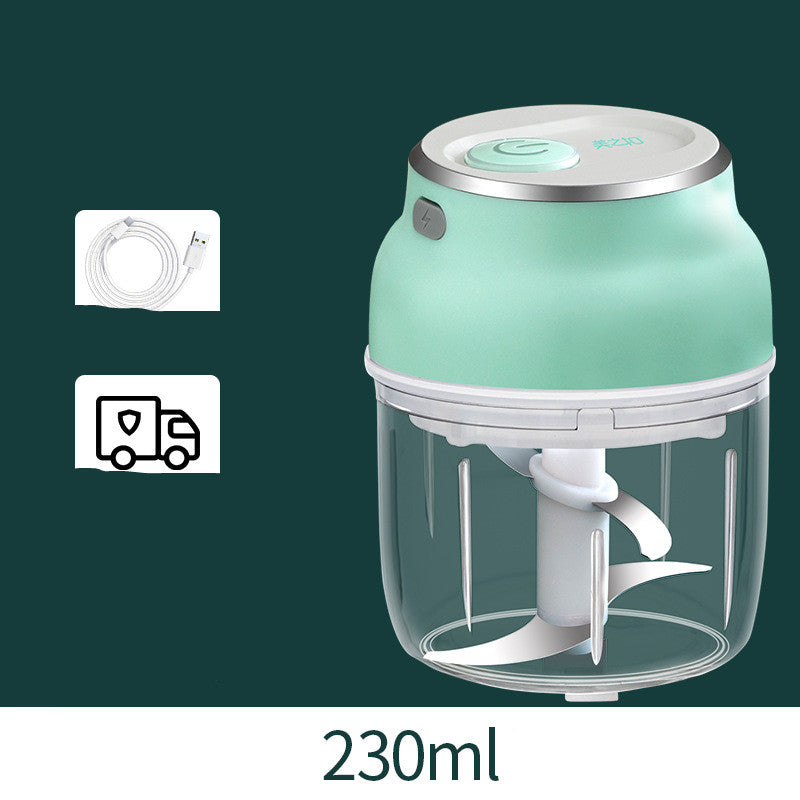 Portable Electric Garlic Cutter and Mini Food Chopper with Transparent Cup