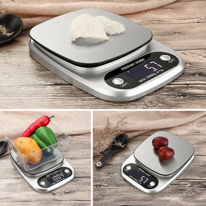 Digital Kitchen Scale – 22 lb / 10 kg Precision Stainless Steel Scale