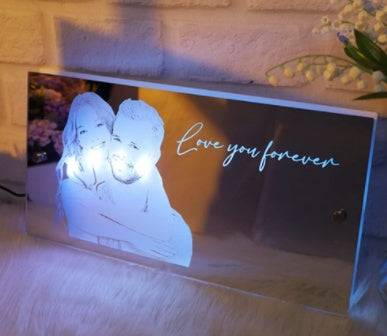 Personalized Name LED Mirror Light For Bedroom Wall Gifts 40x20cm