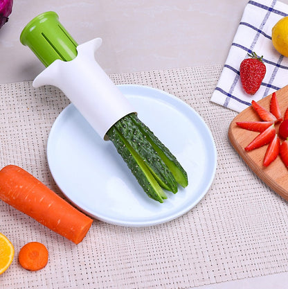 Six-Blade Stainless Steel Vegetable Cutter For Cucumber, Carrot, Strawberry &amp; More