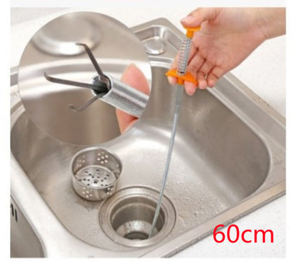 60cm Sewer Dredger Hair Cleaner Drain Clog Remover For Kitchen Sink