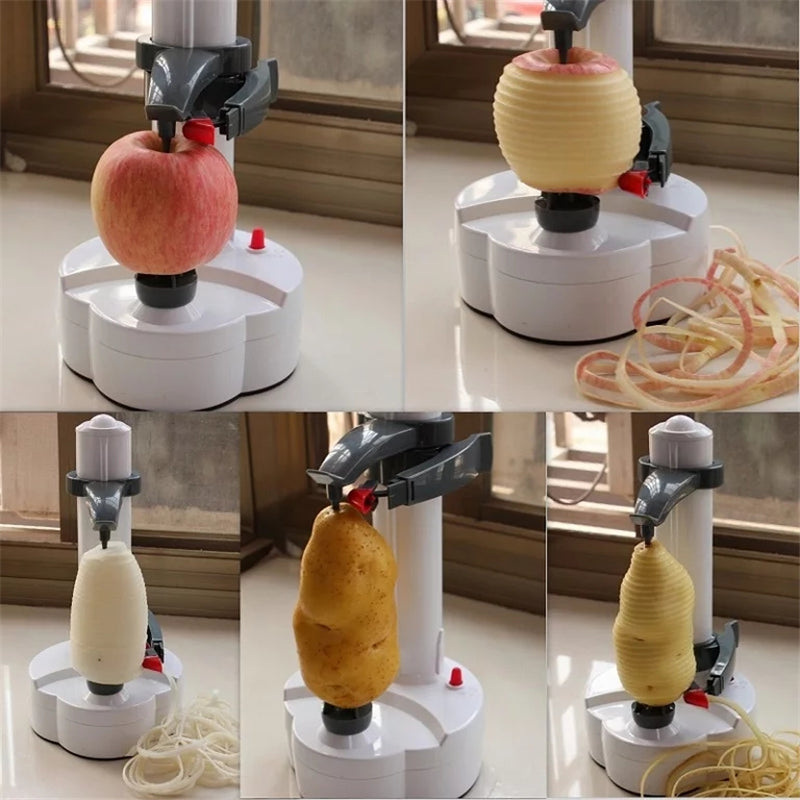 Electric Peeler For Fruits And Vegetables With Three Stainless Steel Blades