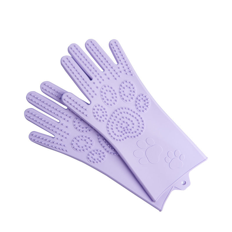 Silicone Heat Resistant Cleaning Gloves With Integrated Scrubbing