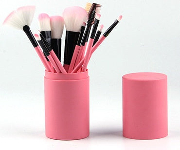 12 Piece Makeup Brush Set Blush Eyeshadow Eyelash Highlighter