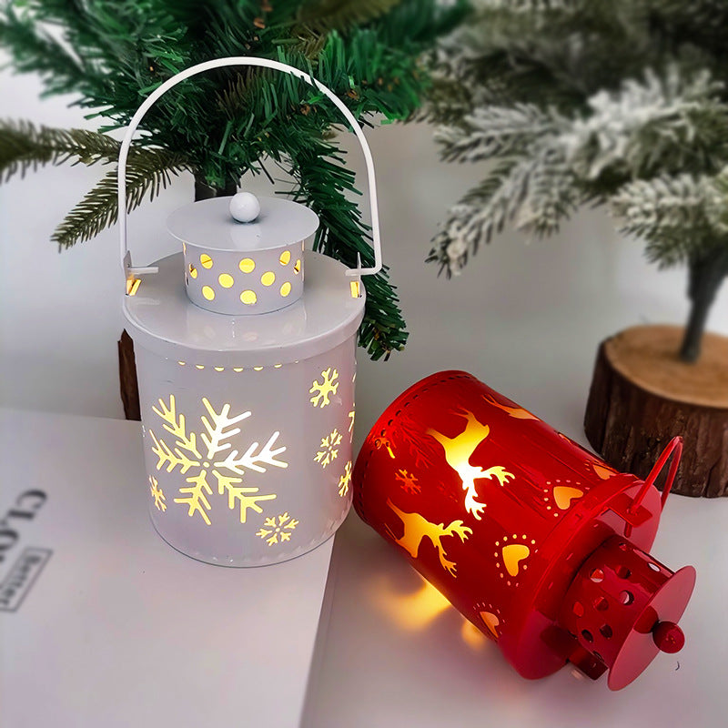 Nordic Style LED Christmas Candle Lanterns With Flickering Electronic Lights