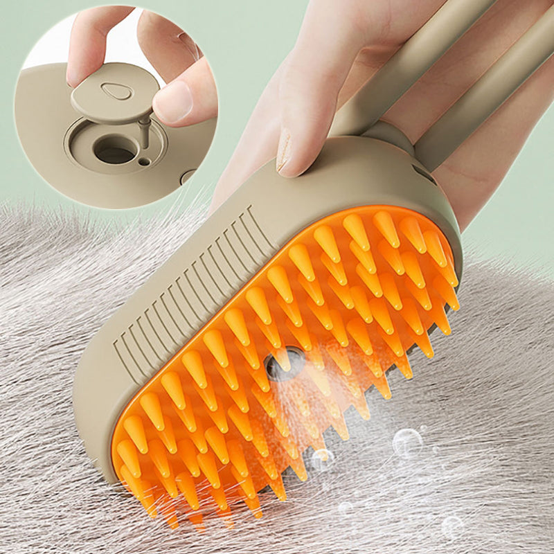 3-In-1 Electric Steam Pet Brush for Cats &amp; Dogs – Grooming, Detangling &amp; Hair Removal