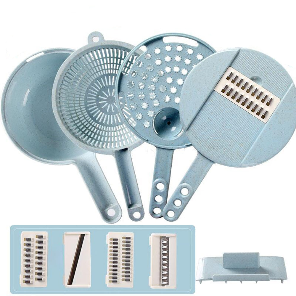 8 In 1 Mandoline Slicer Vegetable Cutter With Grater And Strainer
