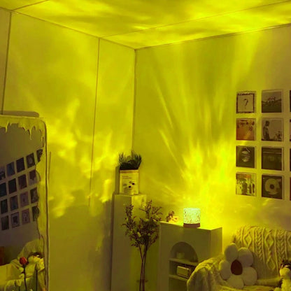 Crystal Water Ripple Projector Lamp Night Light for Home Decor and Bedroom