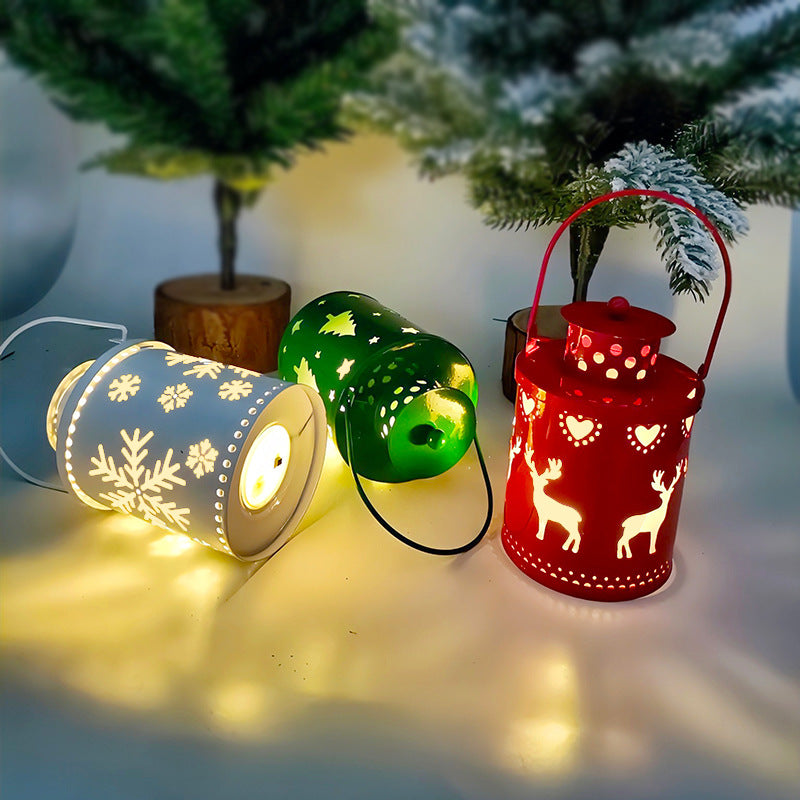 Nordic Style LED Christmas Candle Lanterns With Flickering Electronic Lights