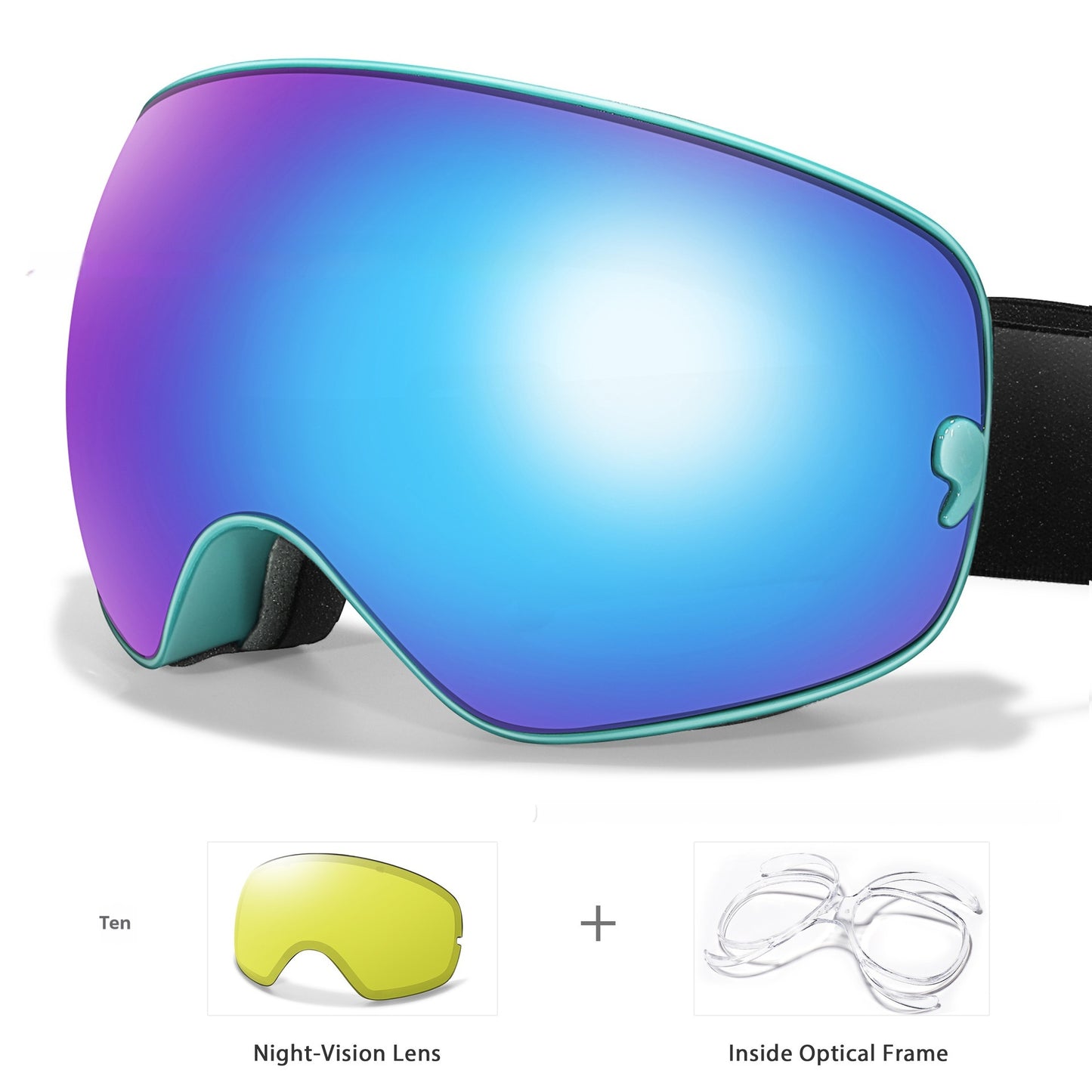 Anti Fog Myopia Ski Goggles For Adults Large Spherical Eye Protection