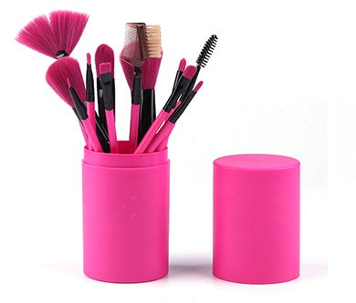 12 Piece Makeup Brush Set Blush Eyeshadow Eyelash Highlighter