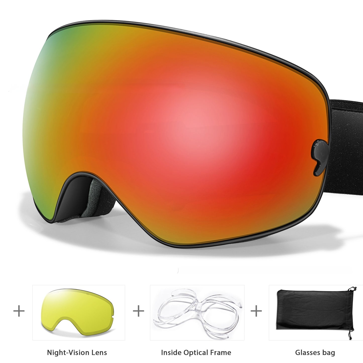 Anti Fog Myopia Ski Goggles For Adults Large Spherical Eye Protection