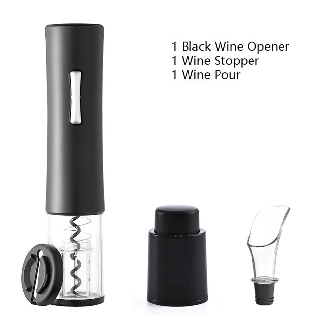 Electric Wine Opener Corkscrew Foil Cutter Set Automatic Bottle Opener