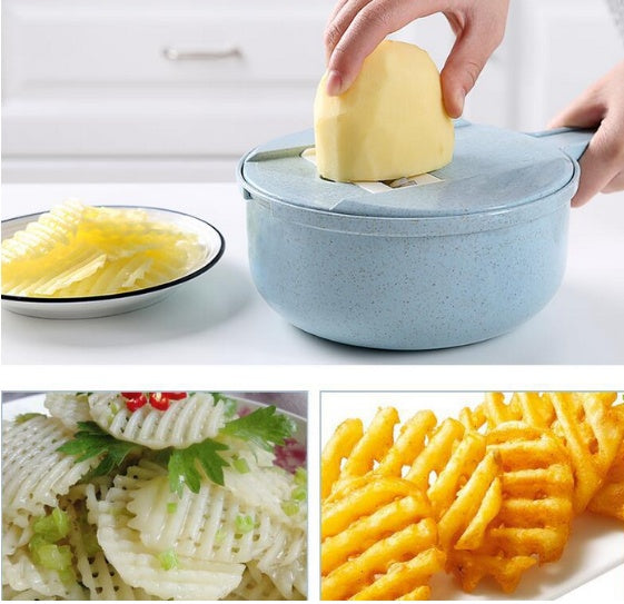 8 In 1 Mandoline Slicer Vegetable Cutter With Grater And Strainer
