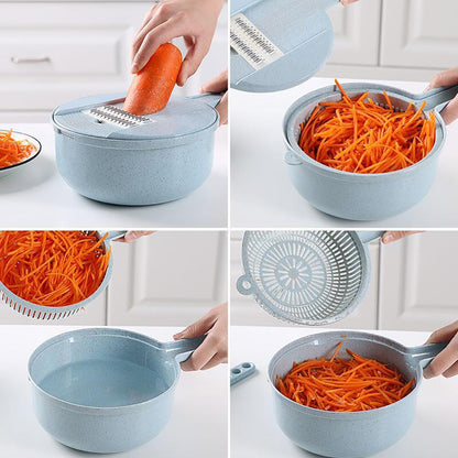 8 In 1 Mandoline Slicer Vegetable Cutter With Grater And Strainer