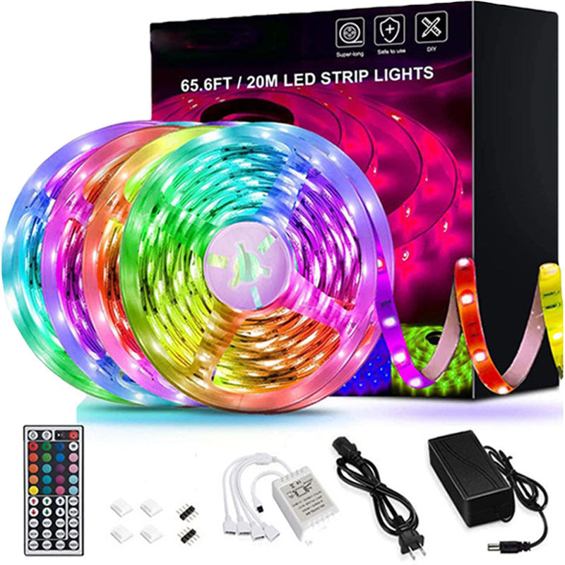 RGB LED Strip Lights 5M Flexible Tape With Controller For Room TV PC Decoration