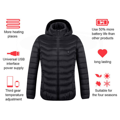 Men’s USB Heated Jacket – Electric Thermal Coat with 3 Heat Levels, Lightweight Windproof Winter Wea