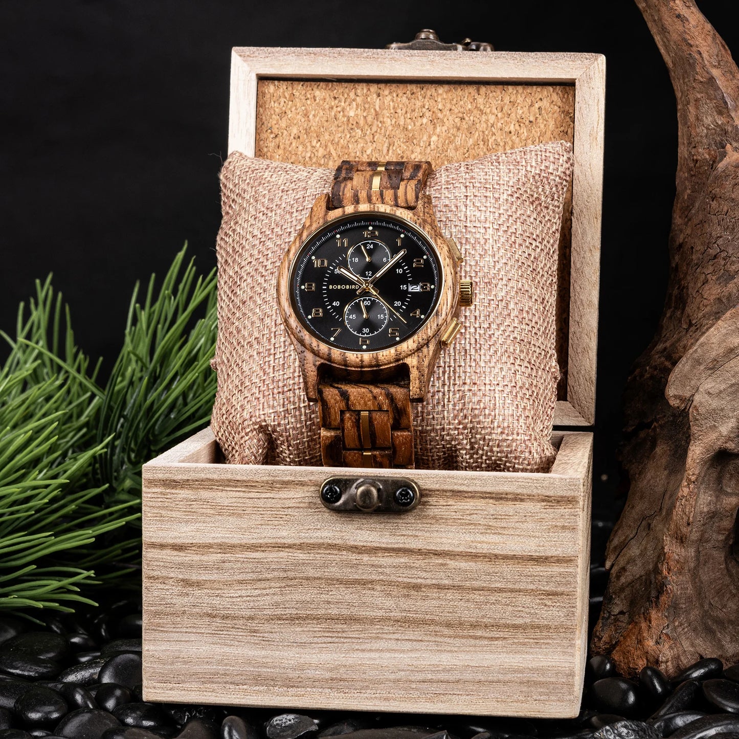 Bobo Bird Men Wooden Wristwatch Handcrafted Vintage Quartz