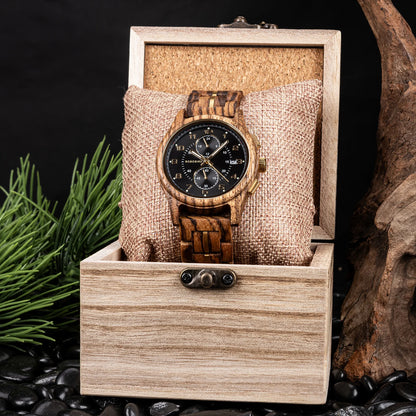 Bobo Bird Men Wooden Wristwatch Handcrafted Vintage Quartz