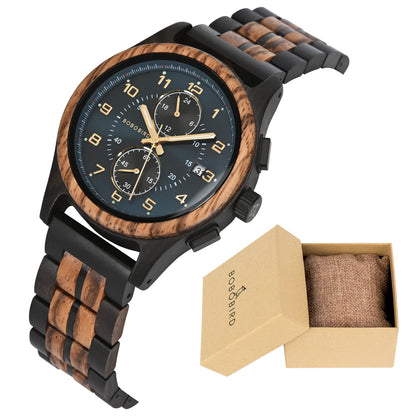 Bobo Bird Men Wooden Wristwatch Handcrafted Vintage Quartz