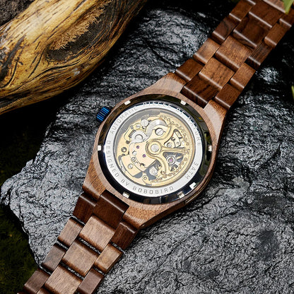 Bobo Bird Mechanical Wooden Wristwatch For Men Luxury Gift