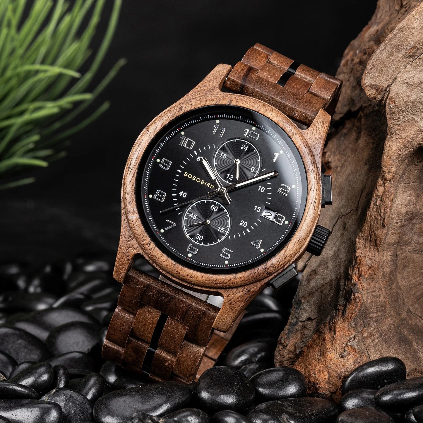 Bobo Bird Men Wooden Wristwatch Handcrafted Vintage Quartz