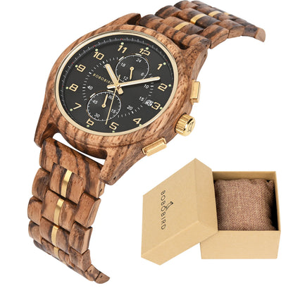 Bobo Bird Men Wooden Wristwatch Handcrafted Vintage Quartz