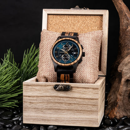 Bobo Bird Men Wooden Wristwatch Handcrafted Vintage Quartz