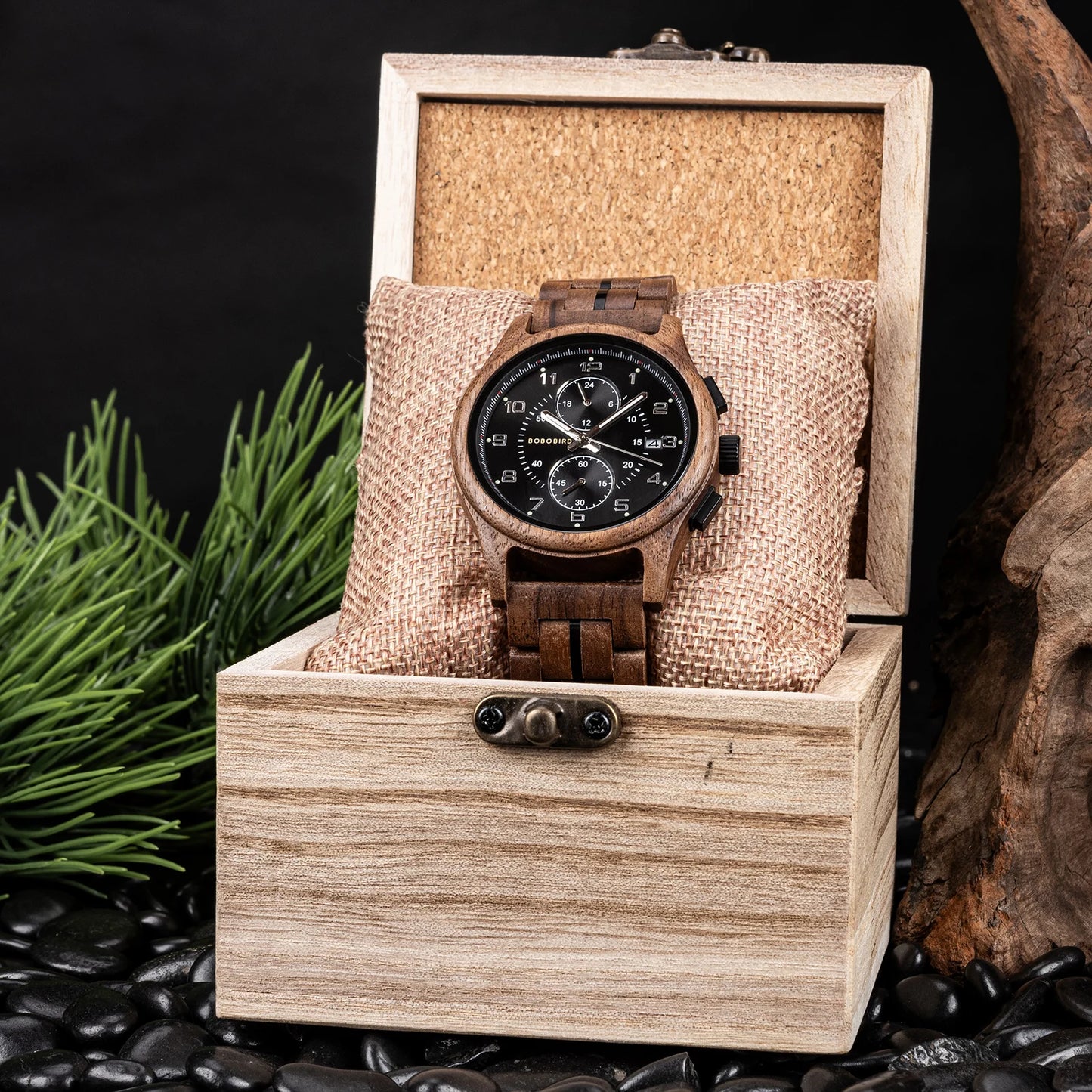 Bobo Bird Men Wooden Wristwatch Handcrafted Vintage Quartz