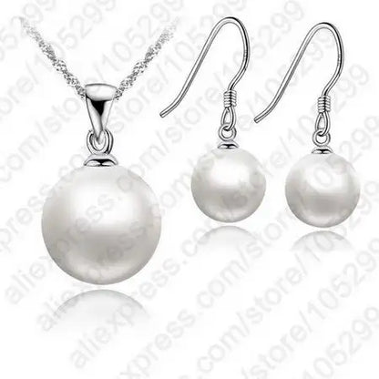 Genuine 925 Sterling Silver Bridal Jewelry Sets With Pearls For Women Girls Engagement Anniversary Gift Wholesale