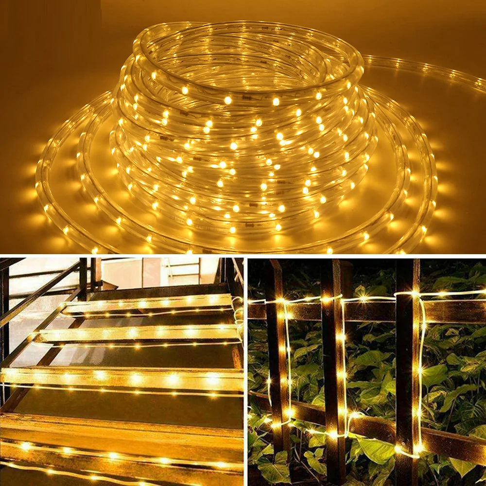 Waterproof Outdoor LED Rope Light 220V 110V Rainbow Tube For Christmas Decor