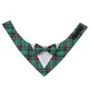 Tanpopo Custom Design Plaid Bandanas Bow Tie Collar Xmas Christmas For Dogs