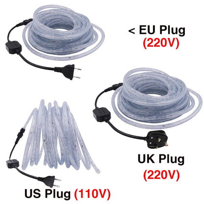 Waterproof Outdoor LED Rope Light 220V 110V Rainbow Tube For Christmas Decor