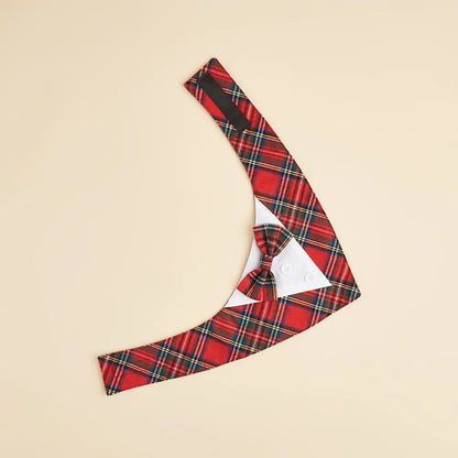 Tanpopo Custom Design Plaid Bandanas Bow Tie Collar Xmas Christmas For Dogs
