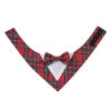 Tanpopo Custom Design Plaid Bandanas Bow Tie Collar Xmas Christmas For Dogs